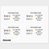 ロゴカスタム付きビジネス名住所 シール (シート)