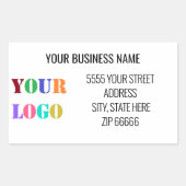 ロゴカスタム付きビジネス名住所 シール (正面)