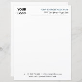 ロゴカスタム付きビジネス向けレターヘッドテンプレート (正面/裏面)