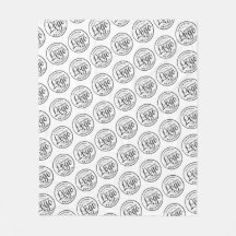 ロゴカスタム付きフリースブランケットプリント白黒