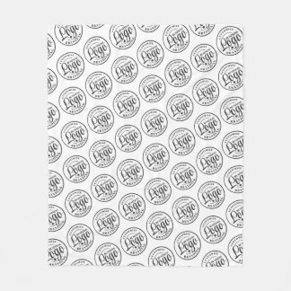 ロゴカスタム付きフリースブランケットプリント白黒 フリースブランケット