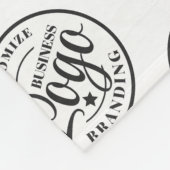 ロゴカスタム付きフリースブランケットプリント白黒 フリースブランケット (角)