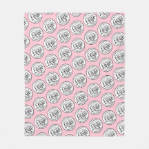 ロゴカスタム付きフリースブランケットプリント |ピンク