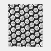 ロゴカスタム付きフリースブランケットプリント |黒