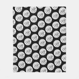 ロゴカスタム付きフリースブランケットプリント |黒 フリースブランケット