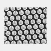 ロゴカスタム付きフリースブランケットプリント |黒 フリースブランケット (正面(横))