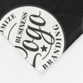 ロゴカスタム付きフリースブランケットプリント |黒 フリースブランケット (角)