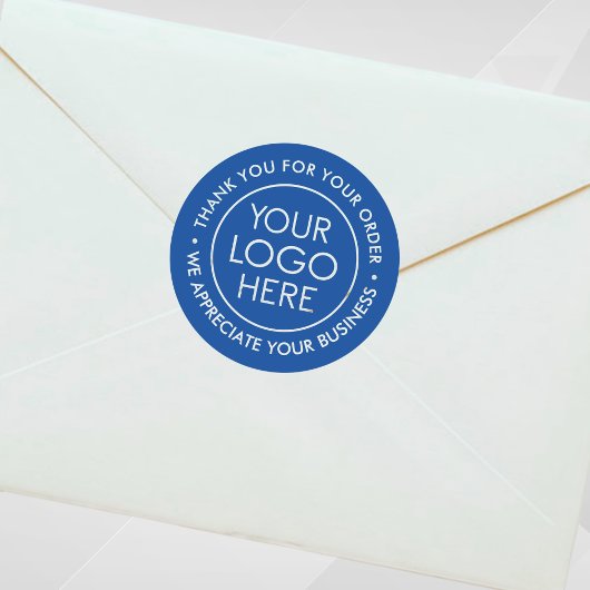 ロゴカスタム付きブルーサンキューステッカー ラウンドシール