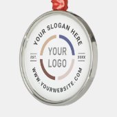 ロゴカスタム付きホワイトオーナメント メタルオーナメント (左)