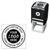 ロゴカスタム付き丸型文字印鑑 セルフインキングスタンプ (インサイチュ)