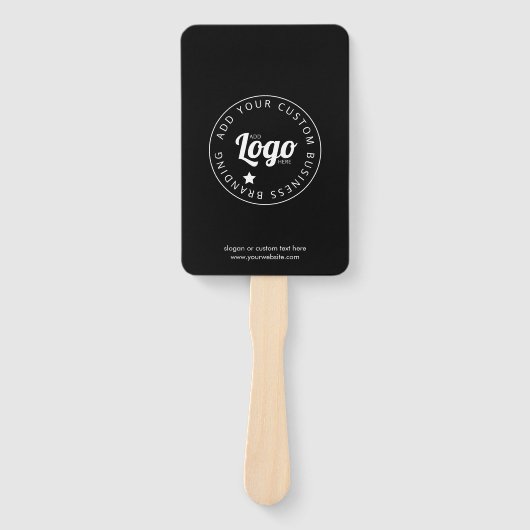 ロゴカスタム付き宣伝用ハンドファン |黒 ハンドファン (正面)