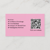 ロゴカスタム付き獣医クリニックの名刺 名刺 (裏面)