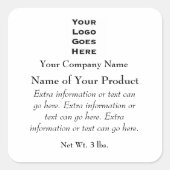 ロゴカスタム付き石鹸または化粧品ラベル – 1 スクエアシール (正面)