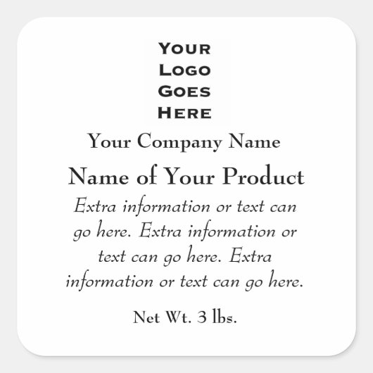 ロゴカスタム付き石鹸または化粧品ラベル – 1 スクエアシール (正面)