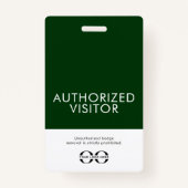 ロゴカスタム付き緑の認定ビジターバッジ バッジ (裏面)