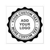 ロゴカスタム会社のビジネスの波打縁どち セルフインキングスタンプ (デザイン)