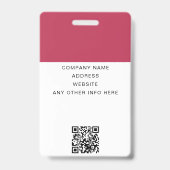 ロゴカスタム会社の会社イベントIDが不正なQRコード バッジ (裏面)