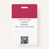 ロゴカスタム会社の会社イベントIDが不正なQRコード バッジ (裏面)