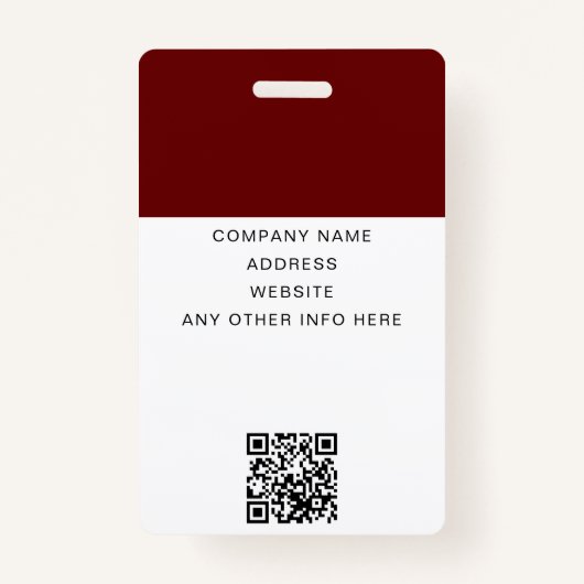 ロゴカスタム会社のIDを持つQRコードイベント バッジ (裏面)