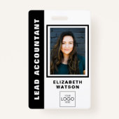 ロゴカスタム会社のIDを持つQRコードイベント バッジ (正面)