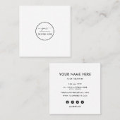 ロゴカスタム円のプロフェッショナル白丸を追加 スクエア名刺 (正面/裏面)