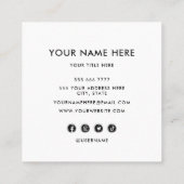 ロゴカスタム円のプロフェッショナル白丸を追加 スクエア名刺 (裏面)