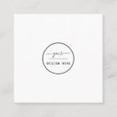 ロゴカスタム円のプロフェッショナル白丸を追加 スクエア名刺 (正面)