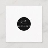 ロゴカスタム円のプロフェッショナル白丸を追加 スクエア名刺 (正面)