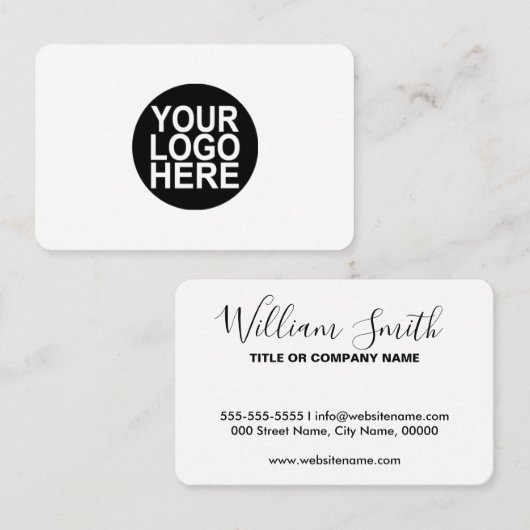 ロゴカスタム名刺 – 任意の色の背景 名刺 (正面/裏面)