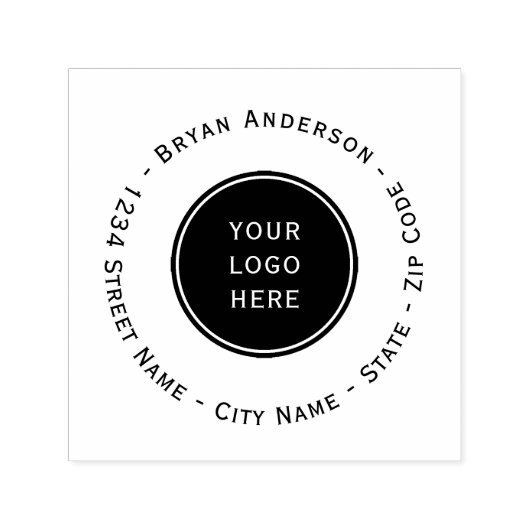 ロゴカスタム差出人住所の自己印鑑 セルフインキングスタンプ (デザイン)