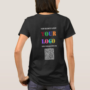 ロゴカスタム文字ビジネスTシャツおよびQRコード Tシャツ