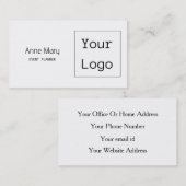 ロゴカスタム文字フォト白黒シンプル 名刺 (正面/裏面)