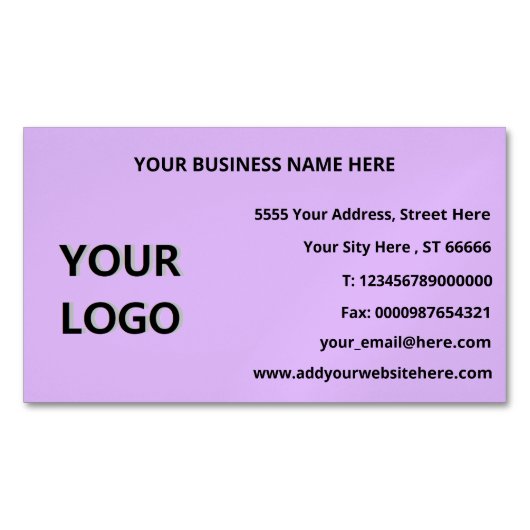 ロゴカスタム文字情報Magnetic Business Card マグネット名刺 (正面)