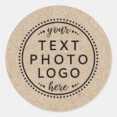ロゴカスタム文字独自のクラフト紙ルックを作成 ラウンドシール (正面)