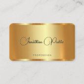 ロゴカスタム文字QRコードエレガント金ゴールド 名刺 (正面)