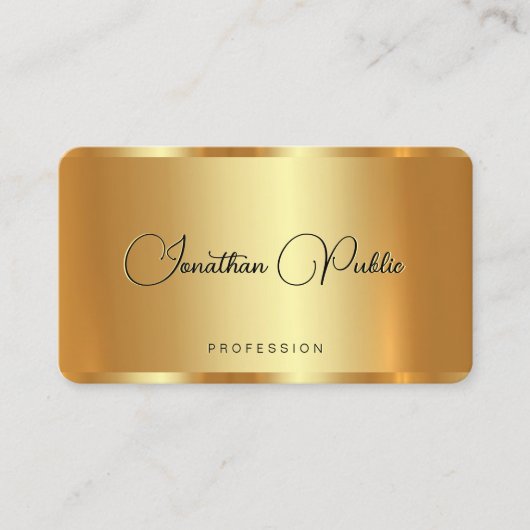 ロゴカスタム文字QRコードエレガント金ゴールド 名刺 (正面)