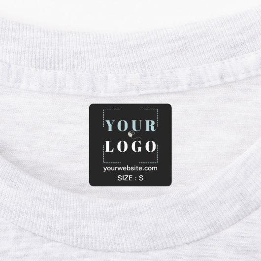 ロゴカスタム文字Webサイト服飾サイズスクエアブラック ラベル (貼付)