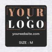ロゴカスタム文字Webサイト服飾サイズスクエアブラック ラベル (デザイン2)