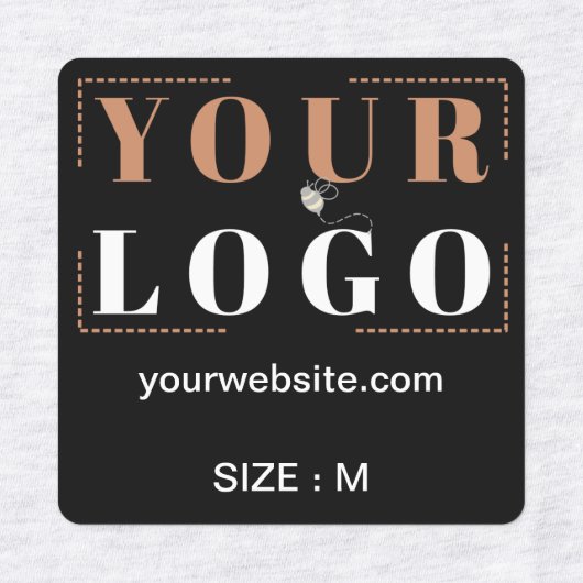 ロゴカスタム文字Webサイト服飾サイズスクエアブラック ラベル (デザイン2)