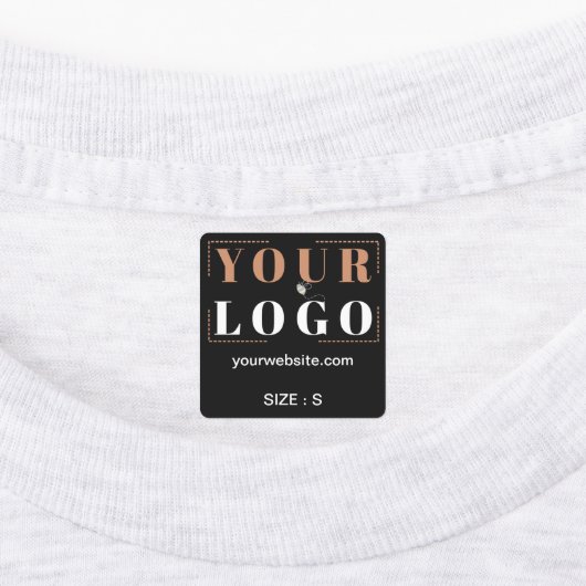 ロゴカスタム文字Webサイト服飾サイズスクエアブラック ラベル (貼付)