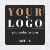 ロゴカスタム文字Webサイト服飾サイズスクエアブラック ラベル (デザイン1)