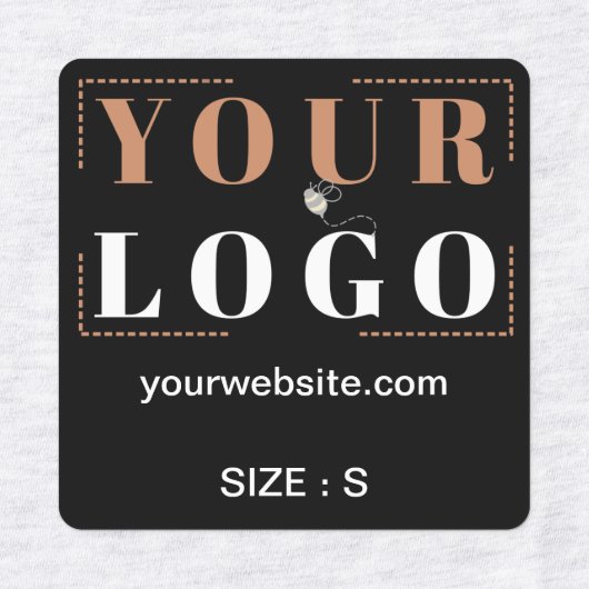 ロゴカスタム文字Webサイト服飾サイズスクエアブラック ラベル (デザイン1)