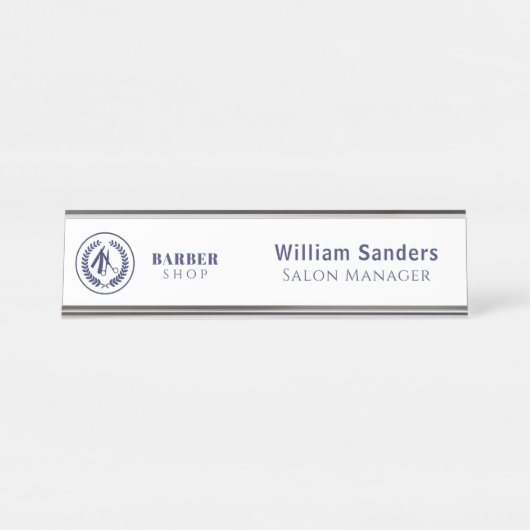 ロゴカスタム理容師ショップエレガントビジネスマネージャー デスクネームプレート (正面)