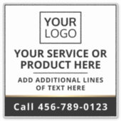 ロゴカスタム白黒サービススクエア シール (正面)