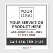 ロゴカスタム白黒サービススクエア シール (シート)