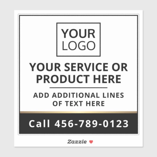 ロゴカスタム白黒サービススクエア シール (シート)