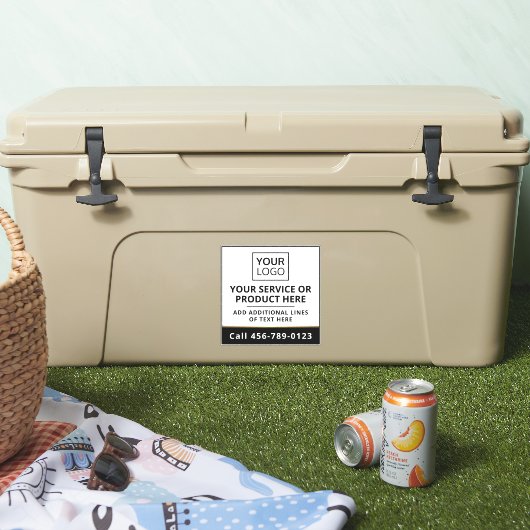 ロゴカスタム白黒サービススクエア シール (クーラー)