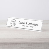 ロゴカスタム白 デスクネームプレート (正面)