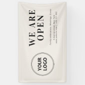 ロゴカスタム詳細オープンビジネスショップバナー 横断幕 (縦)