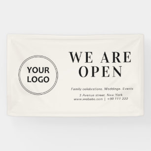 ロゴカスタム詳細オープンビジネスショップバナー 横断幕